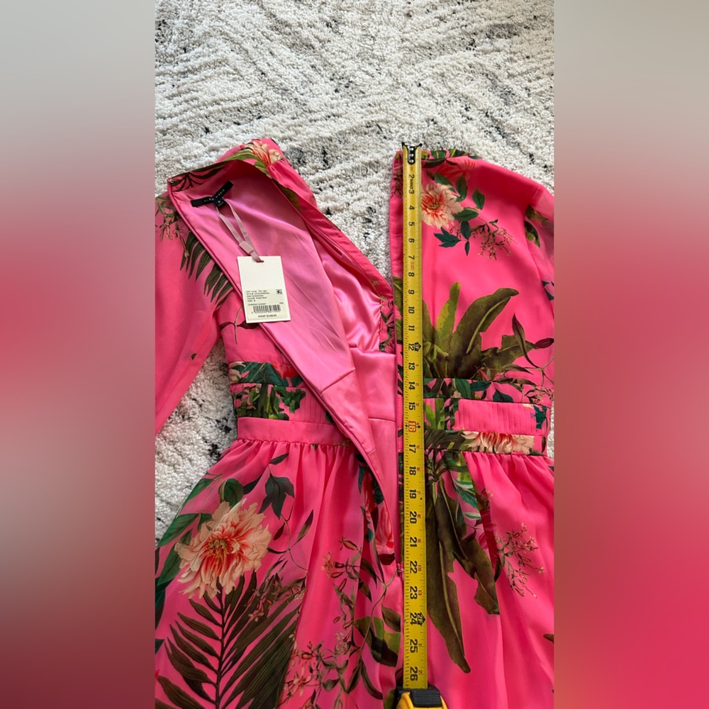 Alex Marie Vibrant Pink Floral Long Sleeve Dress - Picture 14 of 16